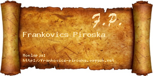 Frankovics Piroska névjegykártya